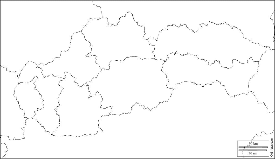 რუკა სლოვაკეთი ცარიელი