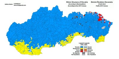 რუკა სლოვაკეთი ეთნიკური