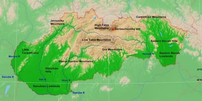 რუკა სლოვაკეთი მთები