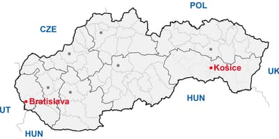 რუკა kosice სლოვაკეთი