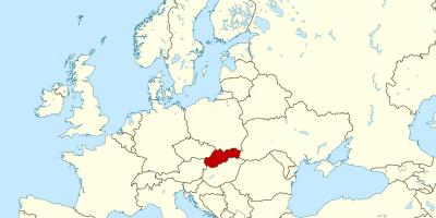 რუკა სლოვაკეთი რუკა ევროპაში